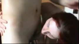 Redhead amateur fucking and sucking